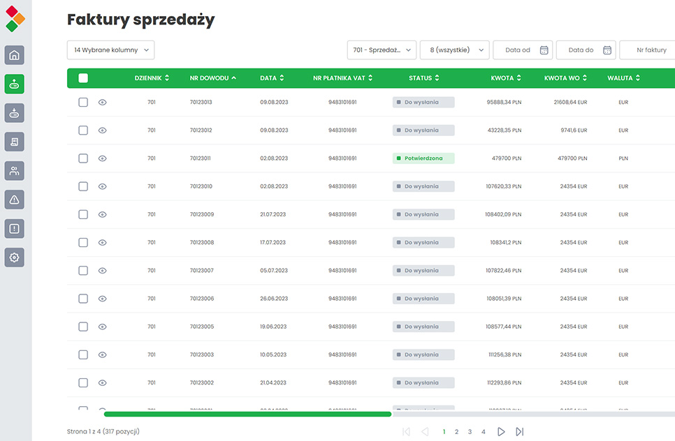 Wysyłanie faktur sprzedaży